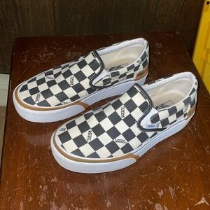 Vans checkered platform slip on sneakers
